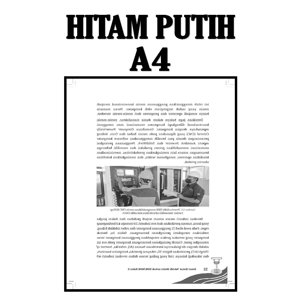 

[Hitam Putih] Jasa Cetak Print Dokumen HVS Ukuran A4 75gsm Hitam Putih (teks) Murah dan Cepat