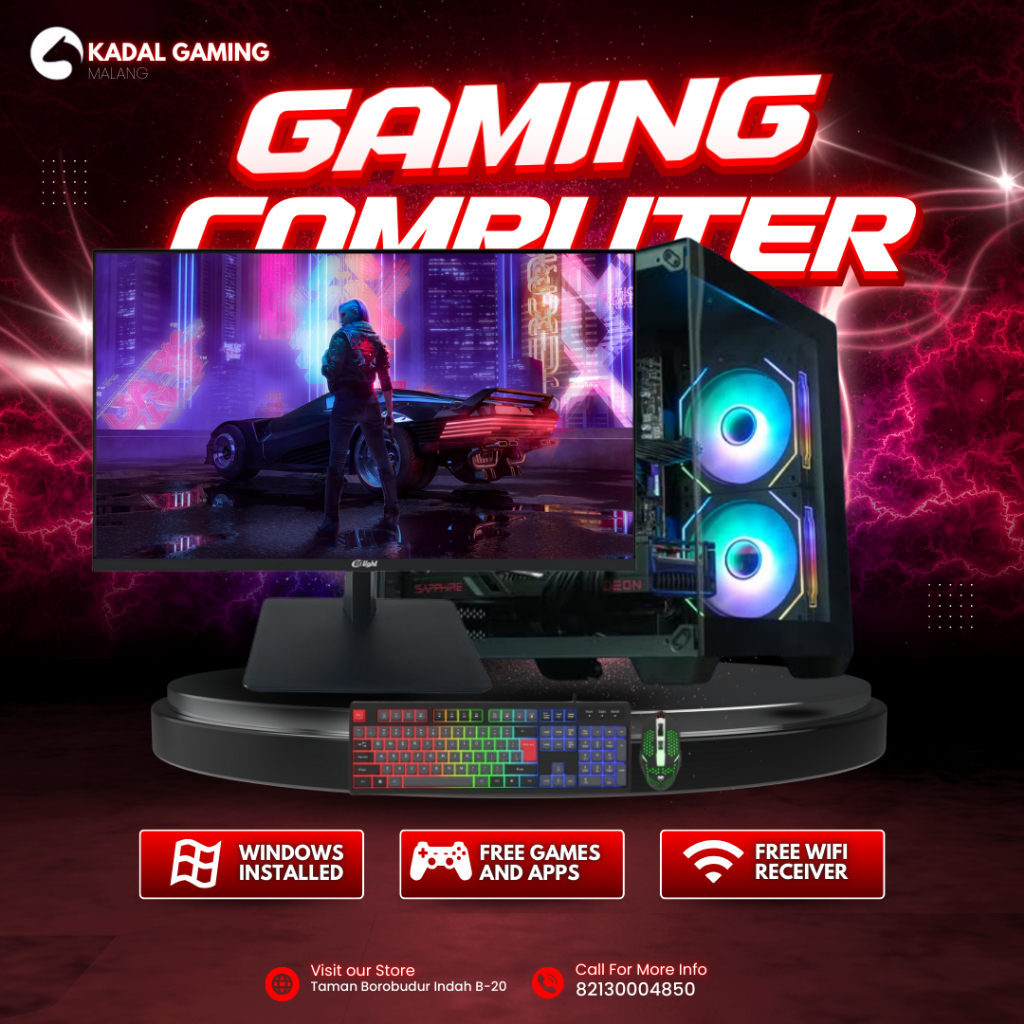 PC CORE I3 12100F VGA RX 6600 16GB GAMING EDITING LIVESTREAMING SIAP PAKAI KOMPUTER RATA KANAN
