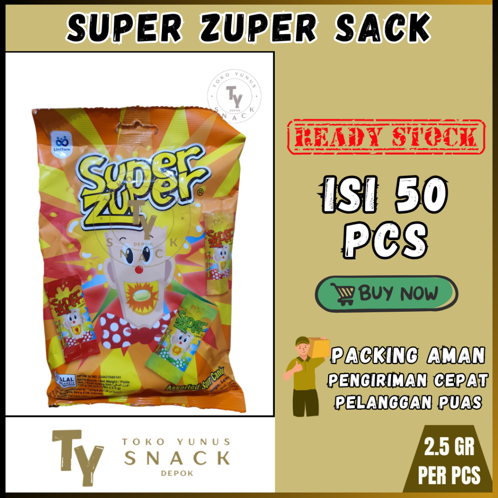 PERMEN SUPER ZUPER SACK ISI 50PCS @2.5GR