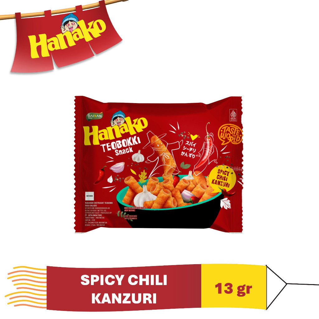 

Hanako Snack Teobokki Spicy Chili Kanzuri 13 gr