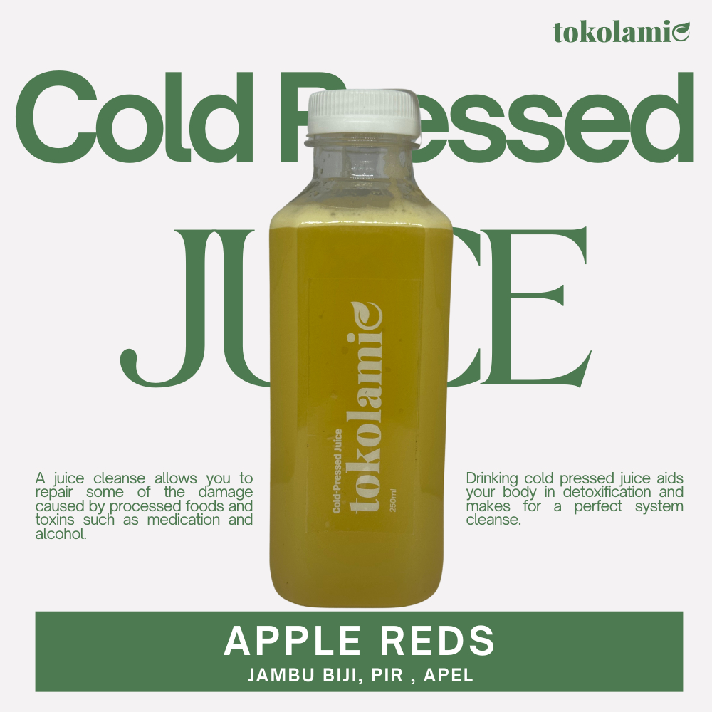 

Cold Pressed Juice - Apple Reds - Jus Sehat Detox Diet Natural Sayur Buah 250ml - Tokolamie