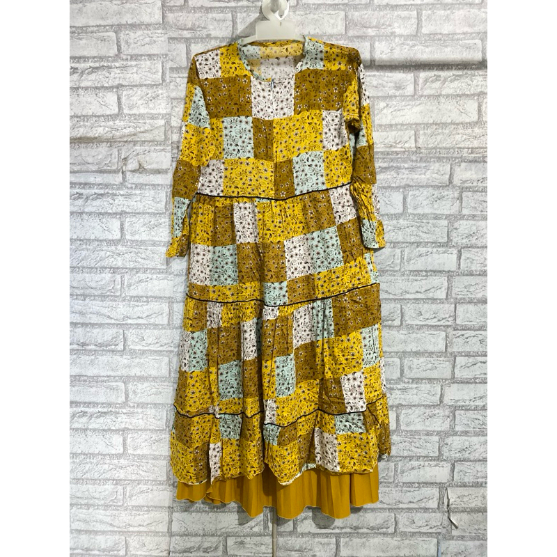 (((PRELOVED))) One Set Tunik bahan Katun + Rok Plisket