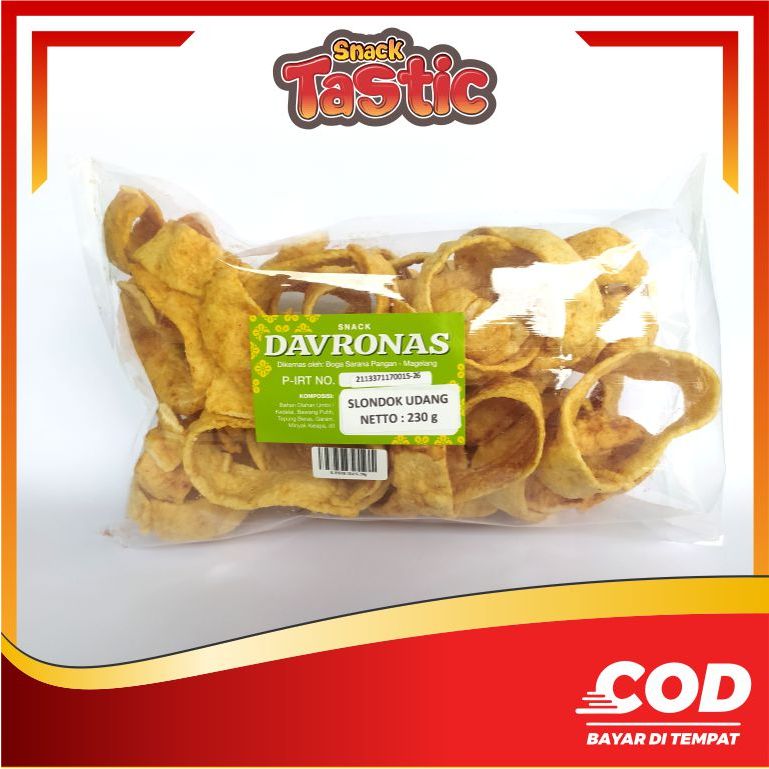 

SLONDOK UDANG 230GR DAVRONAS / camilan dan oleh-oleh khas Magelang, Jogja, Purworejo, Wonosobo
