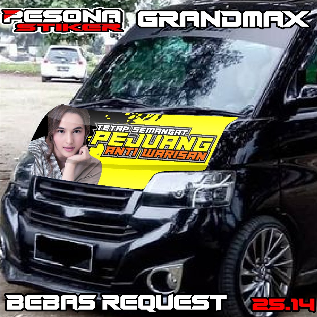 stiker decal kabin depan grandmax stiker dekal kap mesin grandmax bebas custom kd25.014