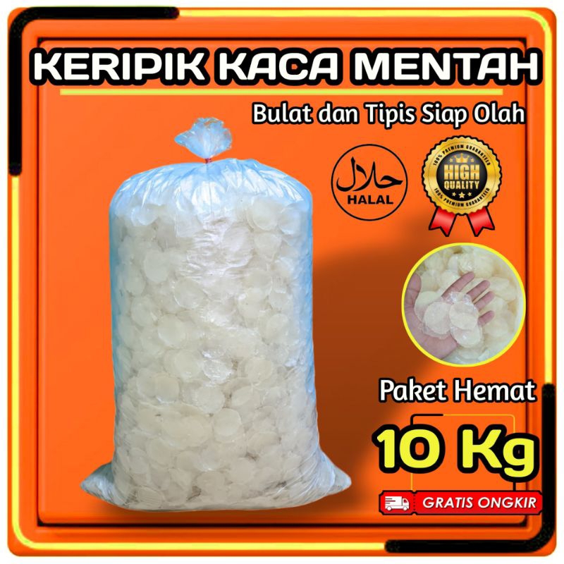 

Kripca / 10kg Keripik Kaca mentah murah bulat dan tipis siap olah (paket hemat)