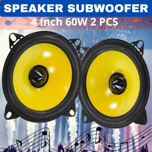 KHAS LaBo Speaker Pintu Mobil Full Bass Audio Subwoofer Stereo HiFi 4 Inch 60W 2 PCS LB PS1401D