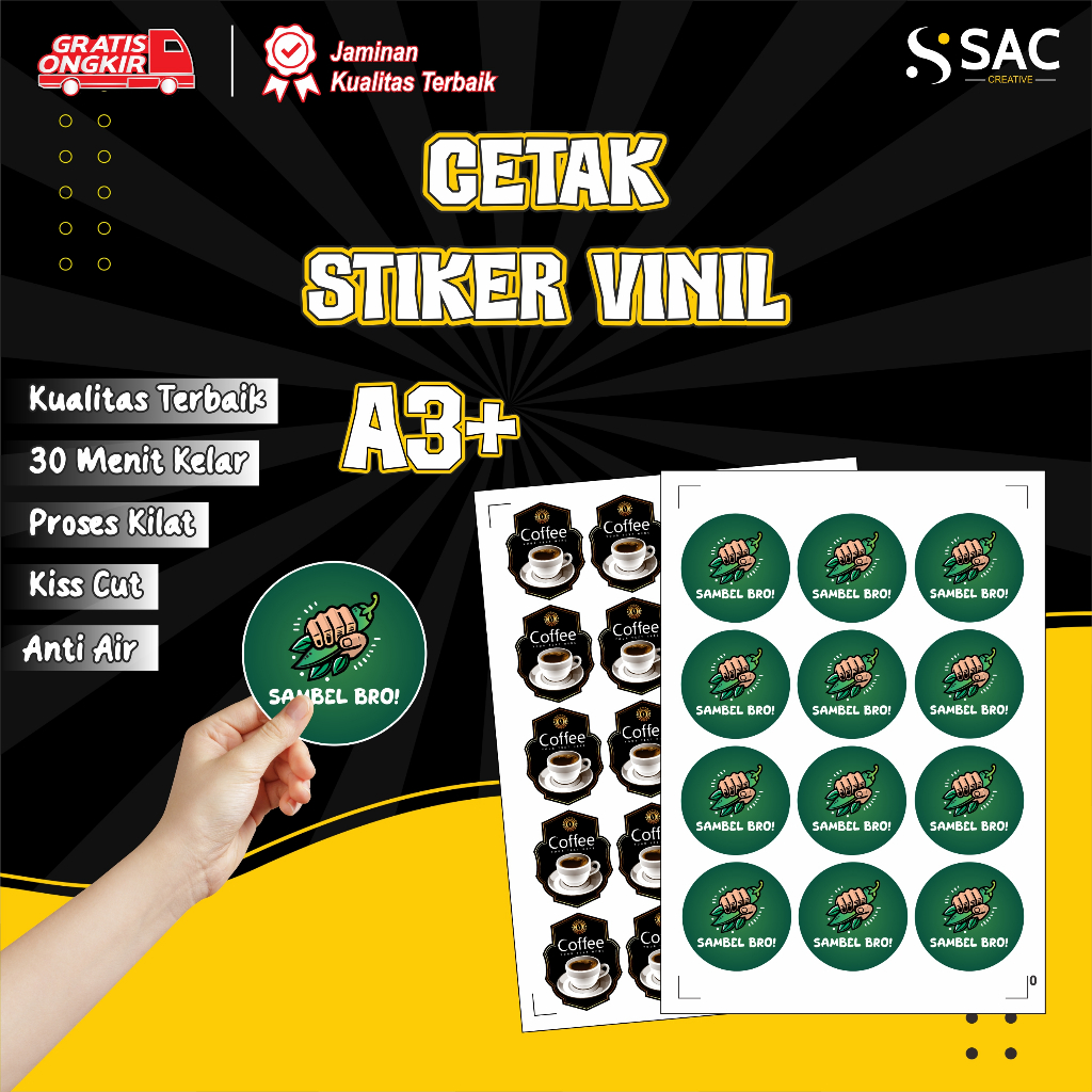 

Stiker Vinil A3+ / Stiker Label Kemasan / Stiker Murah A3+ / Stiker Anti Air
