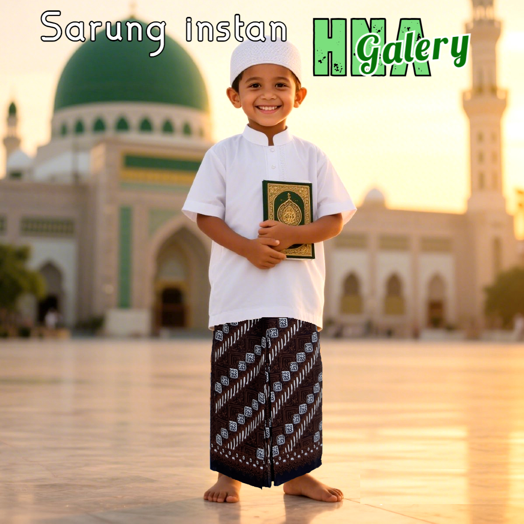 Sarung Anak motif Sogan Sarung Instan kain Katun Halus adem