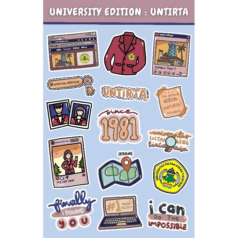 

[15 PCS] STIKER UNT1RTA LUCU MURAH GLOSSY