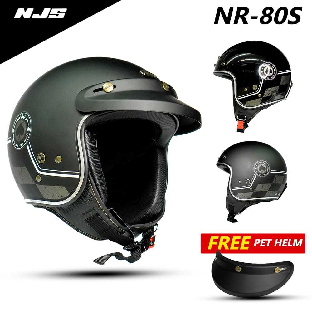 NJS NR80's SILVERSTONE Glossy/Doff - Helm Retro | Helm NJS | NJS | NR80s | NJS Motif | NJS Bogo | He