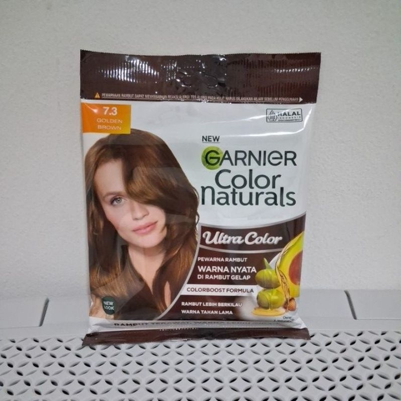 pewarna rambut garnier 7.3 golden brown