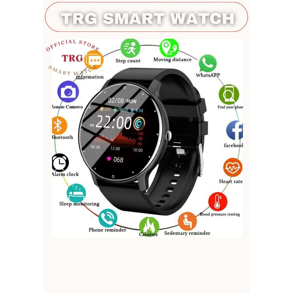TRG SmartWatch ZL02D Layar Terang 1.28'' Anti Air IP67 Olahraga Pemantauan Tidur dan Detak Jantung