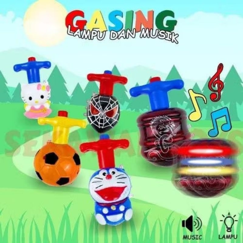 442 (ready spiderman) mainan anak gasing gangsing putar warna warni menyala karakter