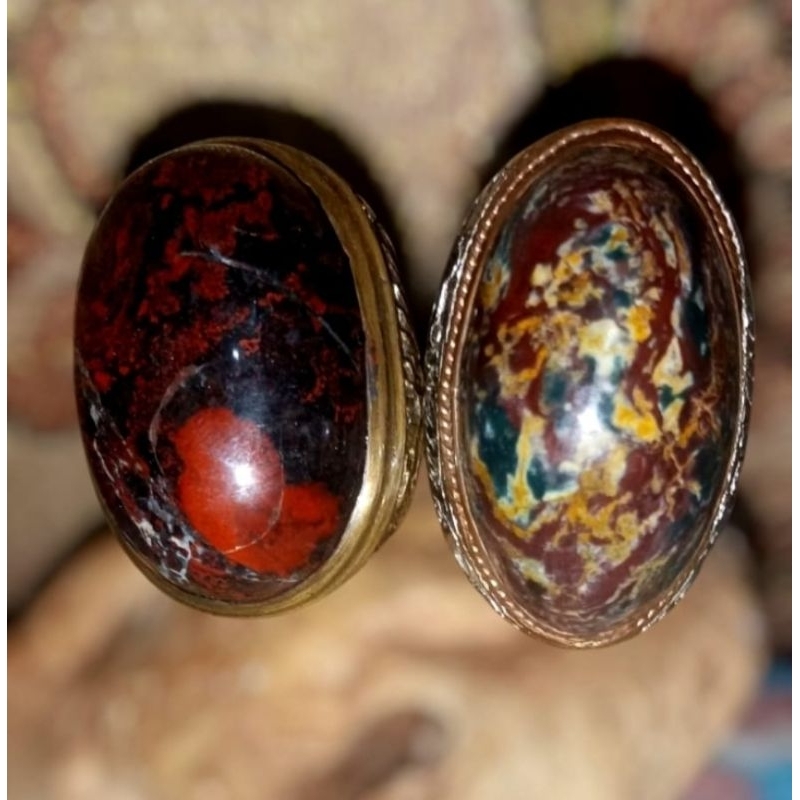 CINCIN BATU AKIK ASLI JENIS BADAR BESI & PANCA WARNA