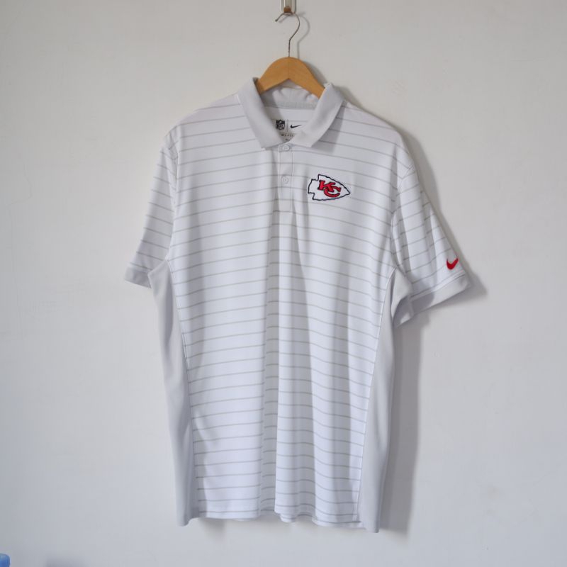 [MINUS] Kaos Pria NK Men Kansas City Chief Sideline Victory Coaches Performance Polo Shirt White