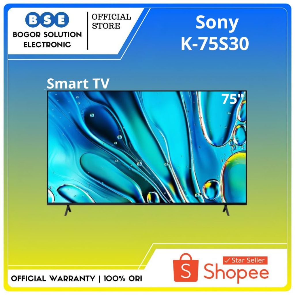 Google TV Sony 75S30 75 Inch 4K HDR TV Sony Bravia 3 K-75S30 75 Inci Sony S30 75"