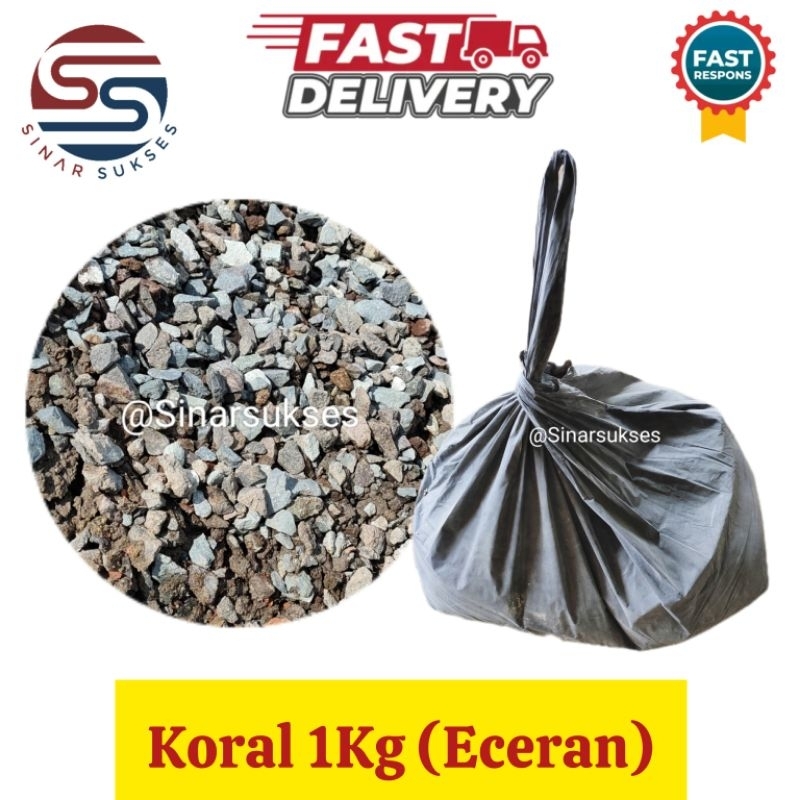 Koral 1kg/Koral Eceran/Koral Split/Koral Cor/Koral Bangunan/Koral Taman/Kerikil krikil Batu Cor