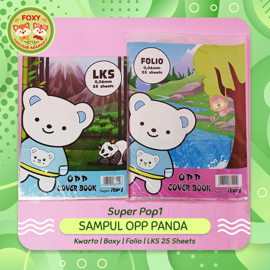 

( LIVE) SAMPUL PLASTIK BUKU TULIS PANDA / SAMPUL OPP SUPER POP1 KWARTO / BOXY / LKS / FOLIO [ISI 25]
