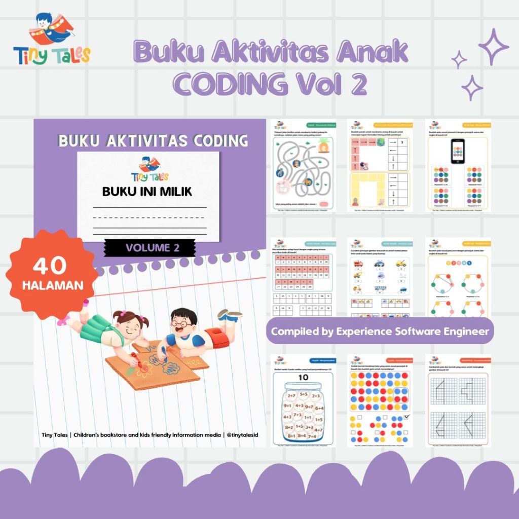 VOL 2 - WORKSHEET ANAK - CODING ANAK 5-6 TAHUN VOL 2 (40 HALAMAN) Uk A4