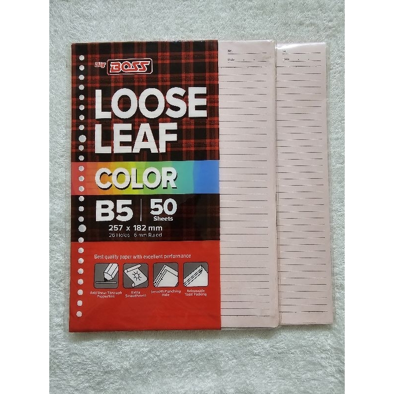 

(Baca Deskripsi) Big Boss Loose Leaf B5 Bergaris Warna Pink / Merah Muda