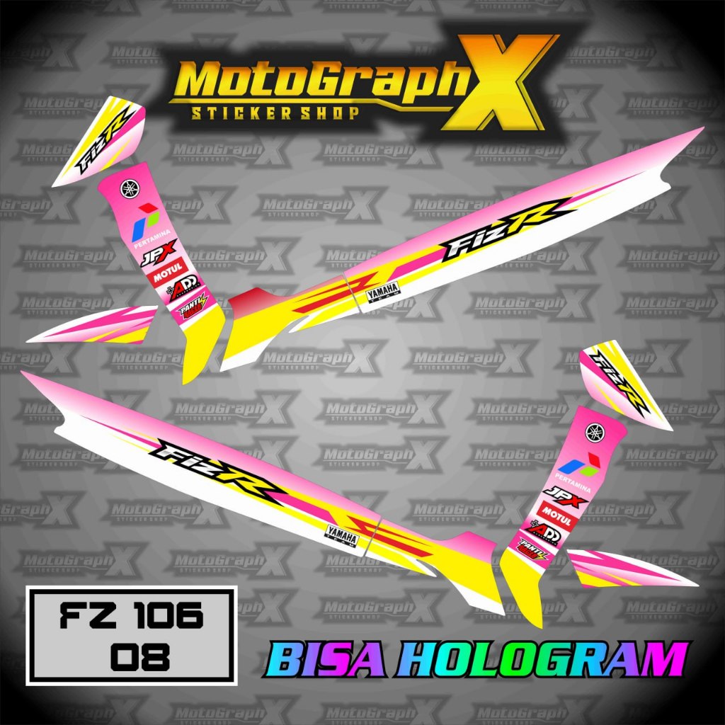 STRIPING HOLOGRAM Motor FIZ R STICKER Variasi FZ 106 HOLOGRAM