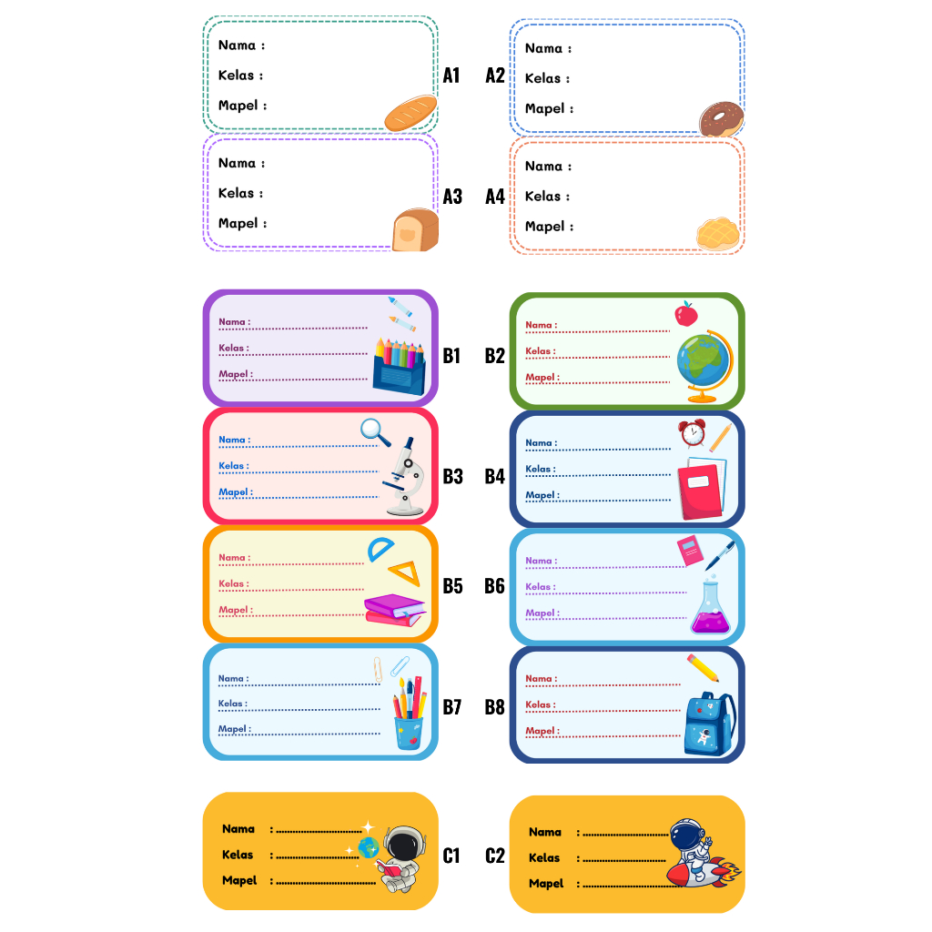 

LABEL BUKU NAMA MAPEL Anak Desain Menarik Stiker Tinggal Tempel