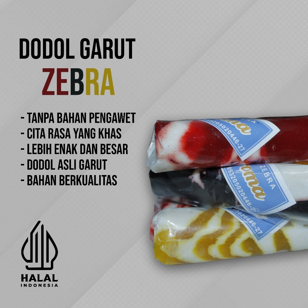 

DODOL GARUT ZEBRA Cemilan Khas Garut Manis legit Isi 1 KG/500GR/250GR