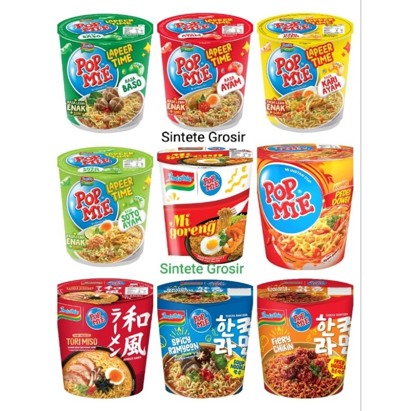 

Pop Mie Instan Cup Rasa Goreng & Kuah All Variant