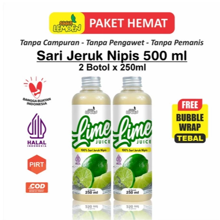 

TERLARIS!! Sari Jeruk Nipis Murni / Pure Lime Juice 250ml Paket 1/ Paket 2 Suur Lemoen - SARI LEMON MURNI