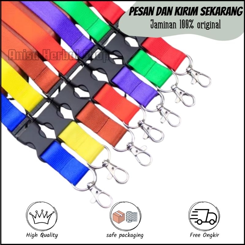 

Tali Lanyard Lebar 2 cm Tali Id Card Polos Gantungan Name Tag