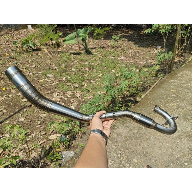 Pipa Leheran Knalpot Klx Crf Dtacker Bore Up Inlete 50