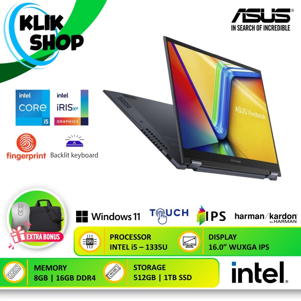 ASUS VIVOBOOK S 16 FLIP TP3604VA I5 1335U 16GB SSD 1TB TOUCH IPS WINDOWS 11