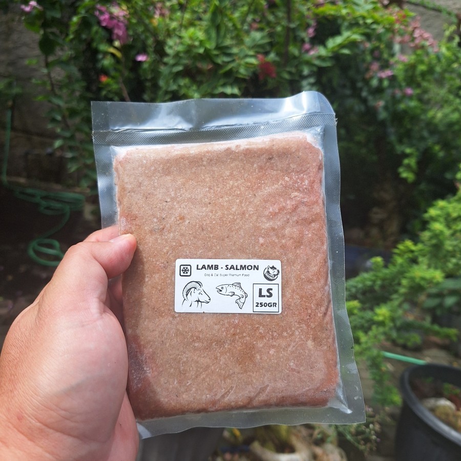 Lamb & Salmon / Domba + Ikan Salmon – Dog Cat Raw Food Makanan Anjing Kucing
