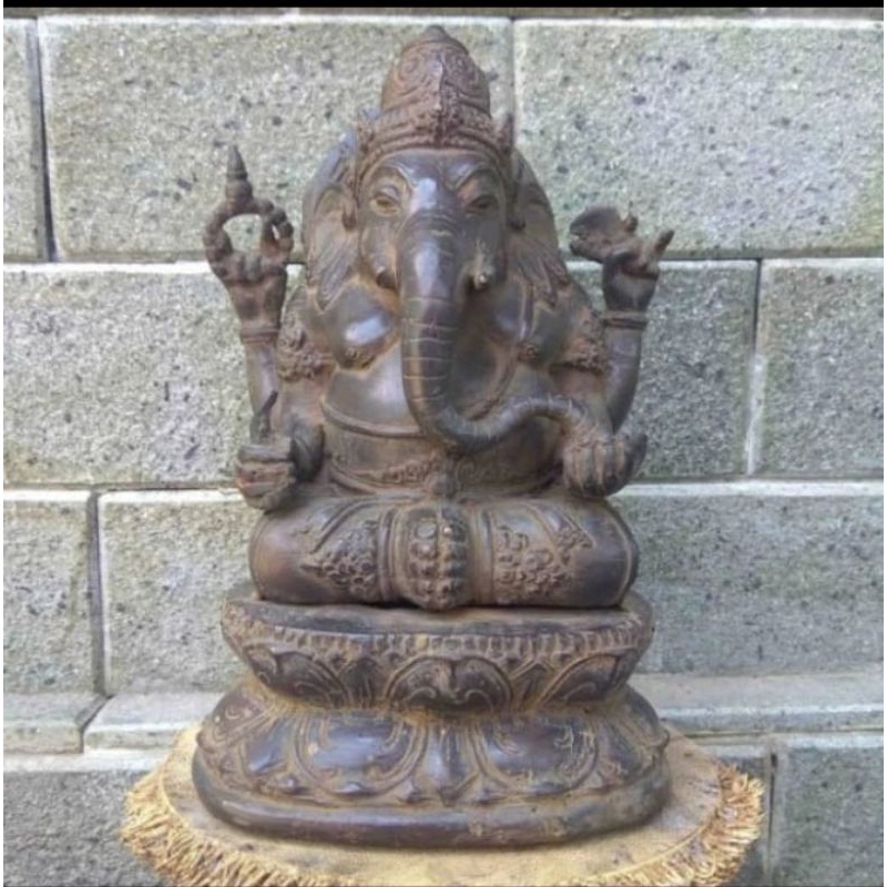 Patung Ganesha Perunggu Hitam Besar