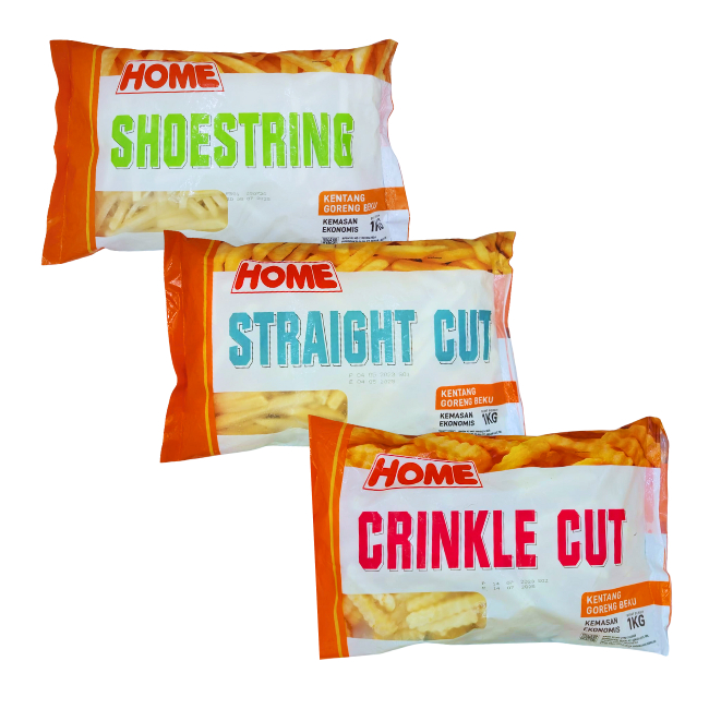 

(SMM) HOME Kentang Goreng Shoestring-Crinkle-Straight Cut 1KG French Fries