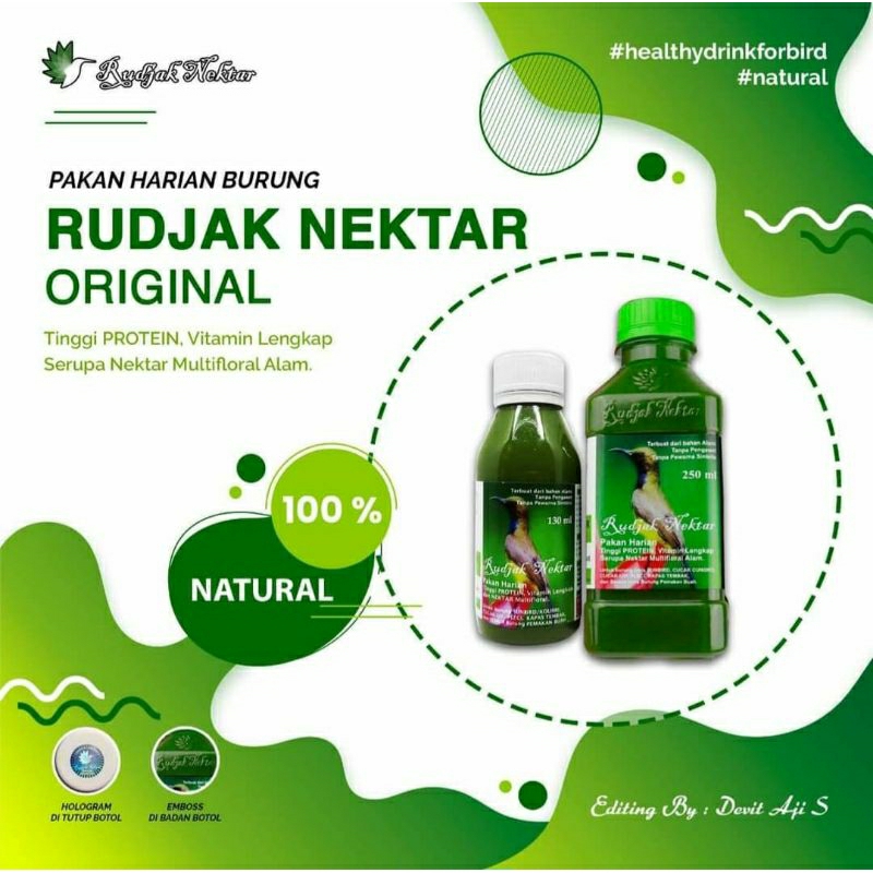 Rudjak Nektar ORIGINAL 250ml Pakan Harian Burung