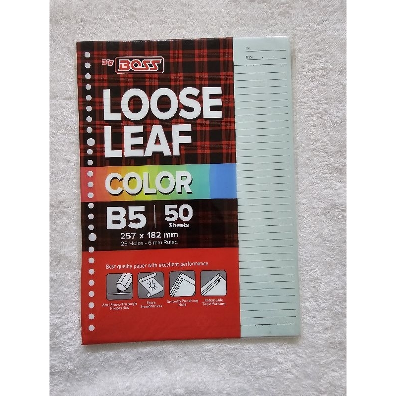 

(Baca Deskripsi) Big Boss Loose Leaf B5 Bergaris Warna Hijau
