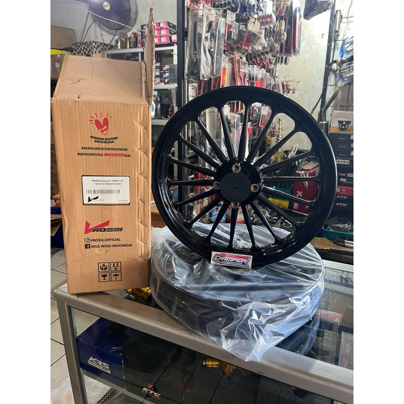 VELG Palang 18 VARIO beat scoopy genio black V ROSSI VENOM GALAXY 2 H. VARIO 110 14×185/215 WHITE GL