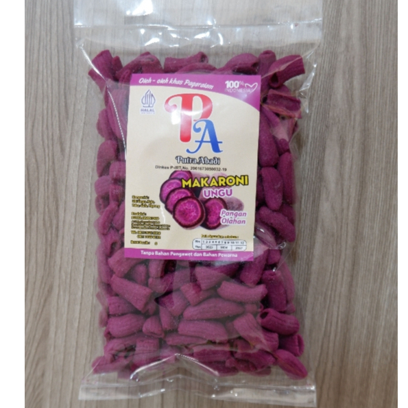

Makaroni Ubi Jalar Ungu_Putra Abadi_200 Gram