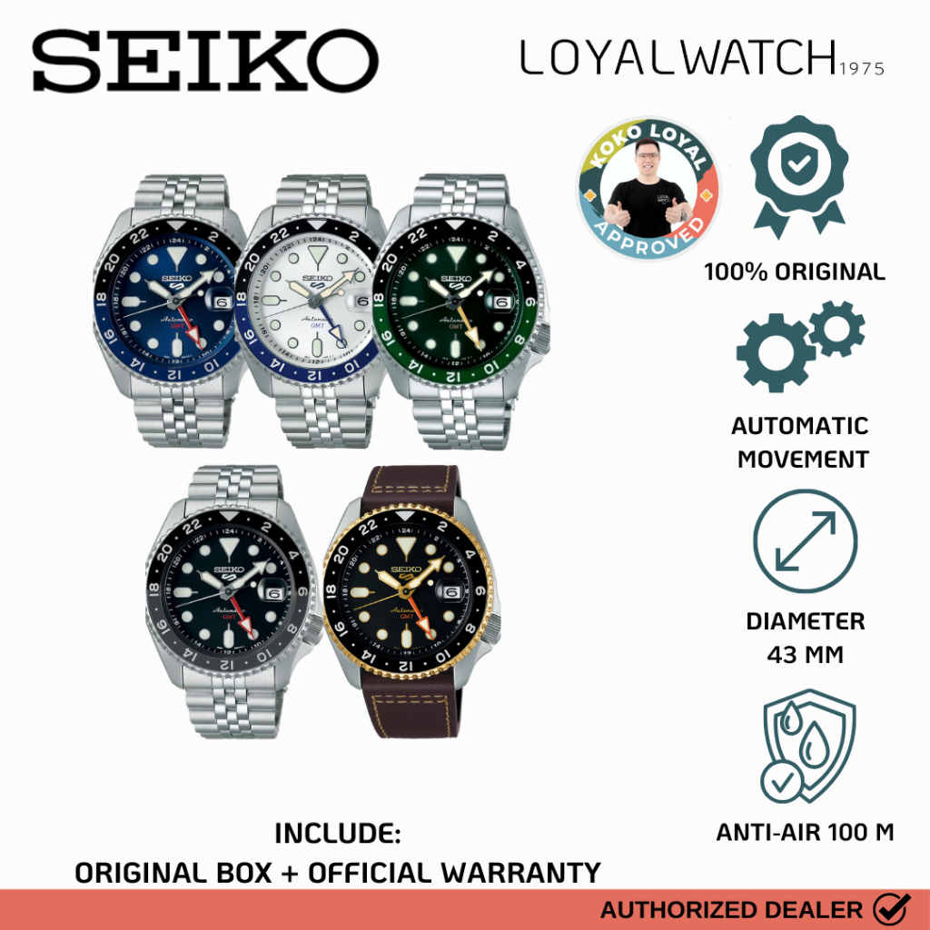 Jam Tangan Seiko 5 Sport GMT Automatic Pria Stainless Sporty SSK001K1 SSK003K1 SSK033K1 SSK035K1 SSK