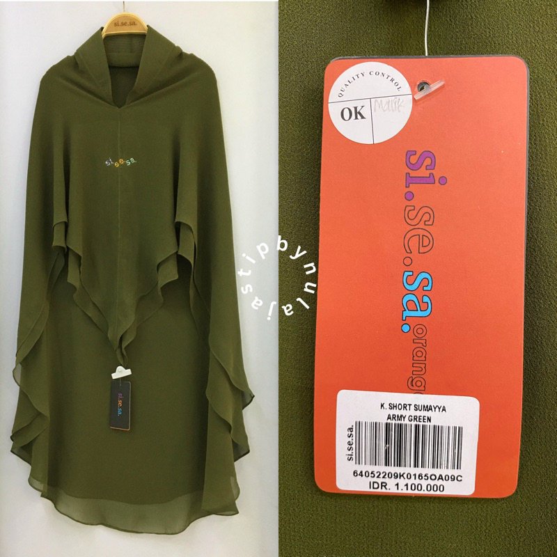 Jastipbynula | Sisesa Khimar Short Sumayya Army Green
