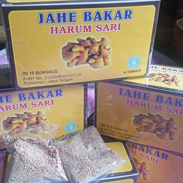 

Jahe Bakar Harum Sari Gula Jahe Aren Merah Bubuk 1Pack Isi 10pcs