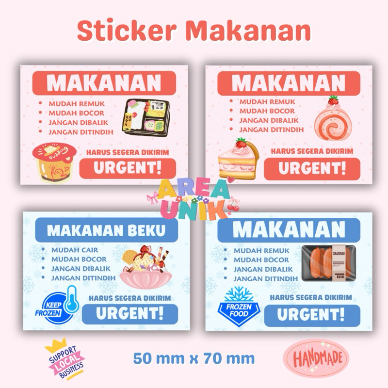 

Sticker Unboxing Makanan Frozen Food Beku Lucu Cute Coquette Murah Packing Fragile Grosir