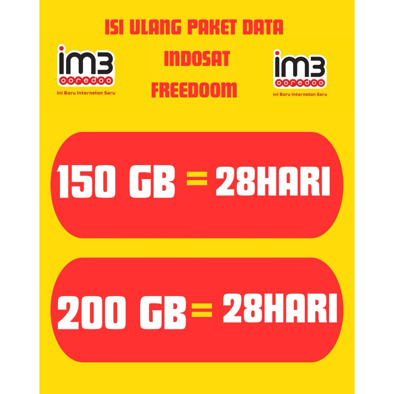 TERMURAH ISI ULANG PAKET DATA INDOSAT M3 BULANAN PROSES CEPATS