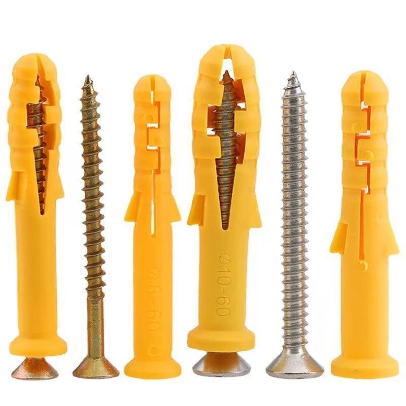 50 Set Vischer Set Piser Set Skrup Angkur Baut Set Sekrup Dinding Tembok Angkur Nylon Wall Anchor / 