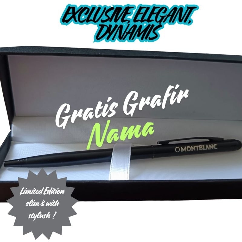 

pulpen bolpoin monteblanco stylush exclusive gratis grafir nama cocok untuk kado souvenir promosi