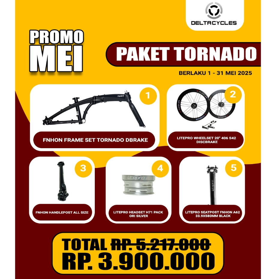 PAKET PROMO FNHON FRAMSE SET TORNADO DBRAKE