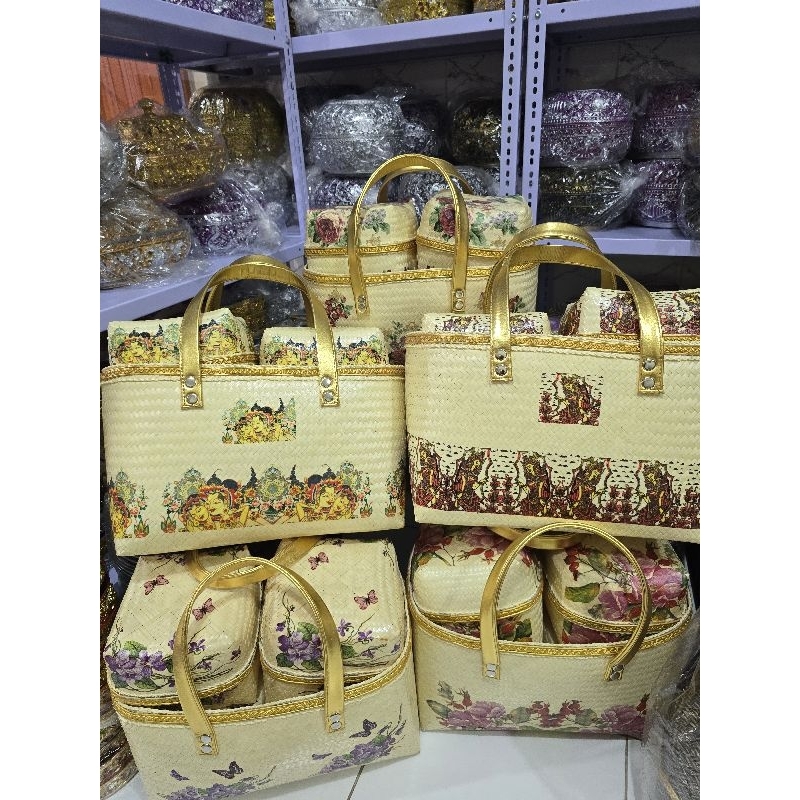 SET TAS KEBEN WAYANG BAMBU PREMIUM / SET TAS KEBEN ISI 2 / SET TAS KEBEN ISI 4