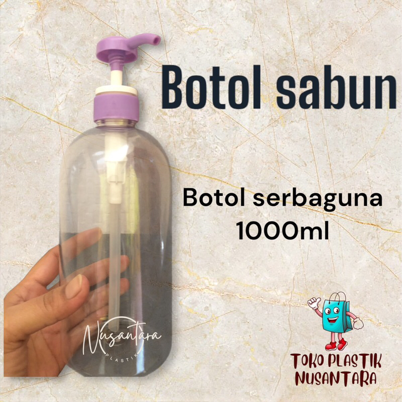 botol sabun pump 1000ml/botol serbaguna bening