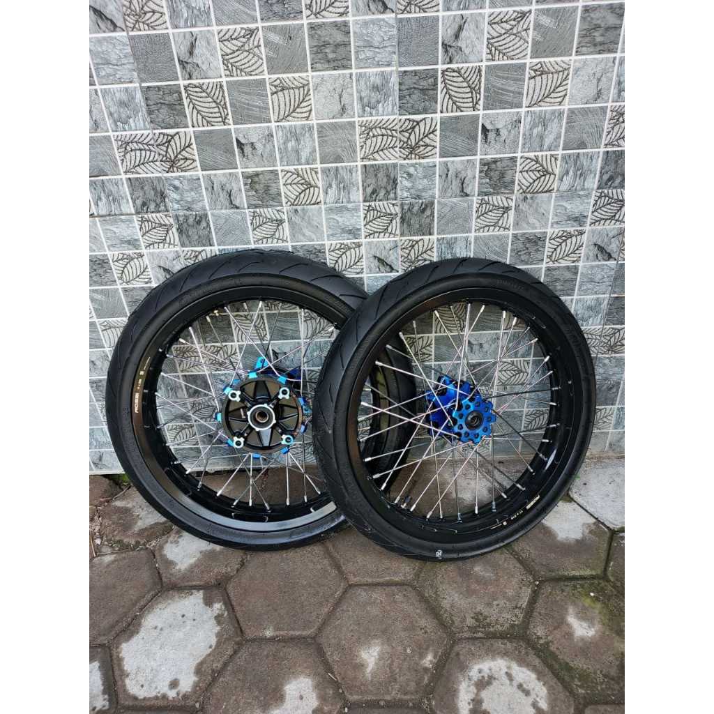 Rakitan Wheelset Semi Cacing CRF 215/250 Ban Primax SK03 Baru Ring 17